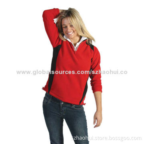 2014 Women's Fashion Red Polar Fleece Jacket with Zipper and Panel, Customize Order is Welcome